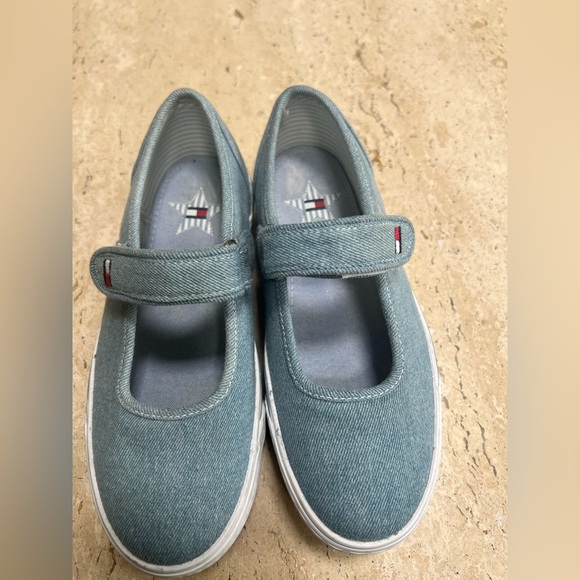 TOMMY HILFIGER VELCRO DENIM MARY JANES WOMENS 6.5 - Picture 3 of 7